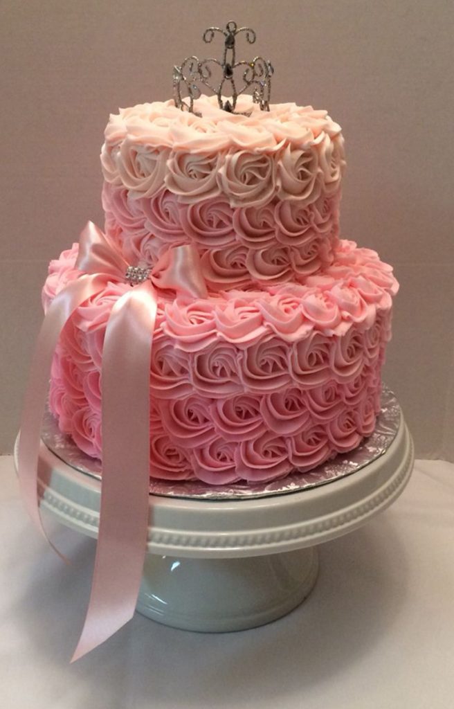 Pink Swirl Cake with Bow
