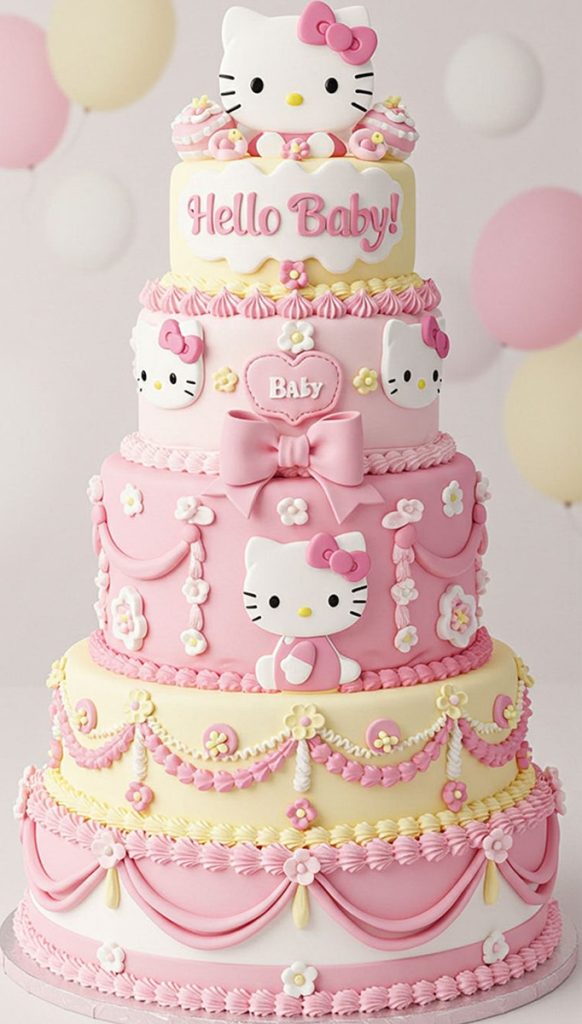 Pinky Kitty 5 Tier Cake