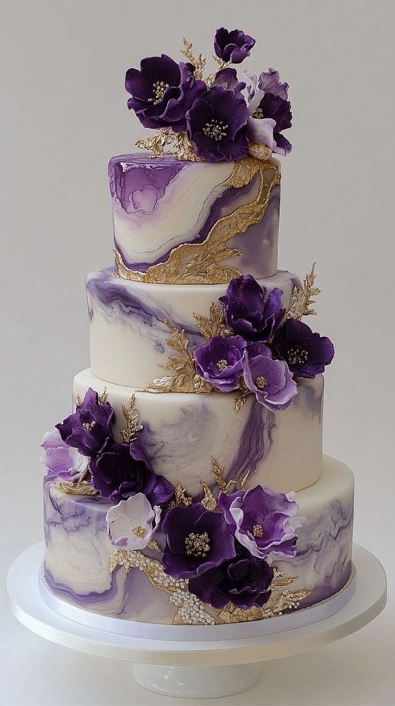 Purple Marbel Designer Cake