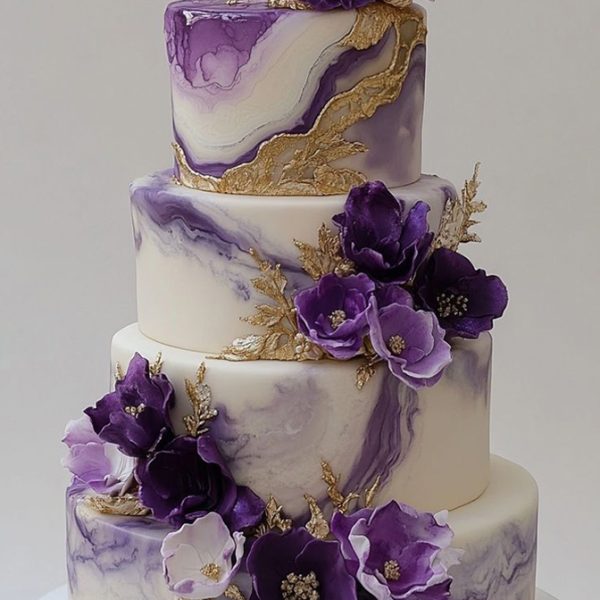 Purple Marbel Designer Cake