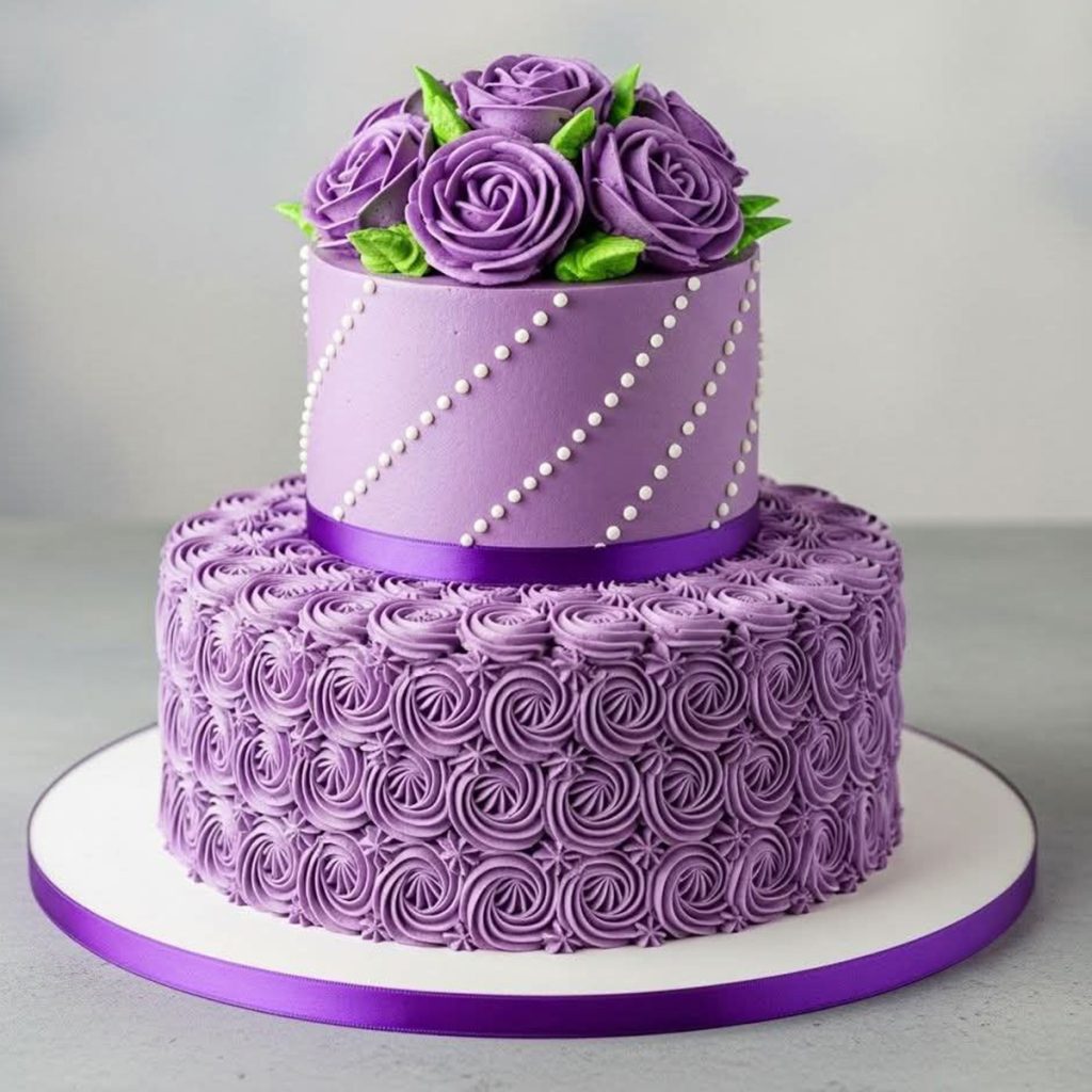 Purple Swirls Designer Cake