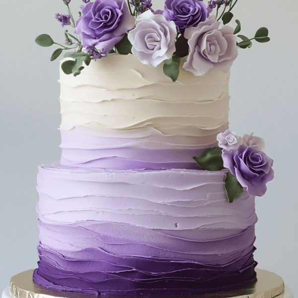 Purple Wave Design Cake