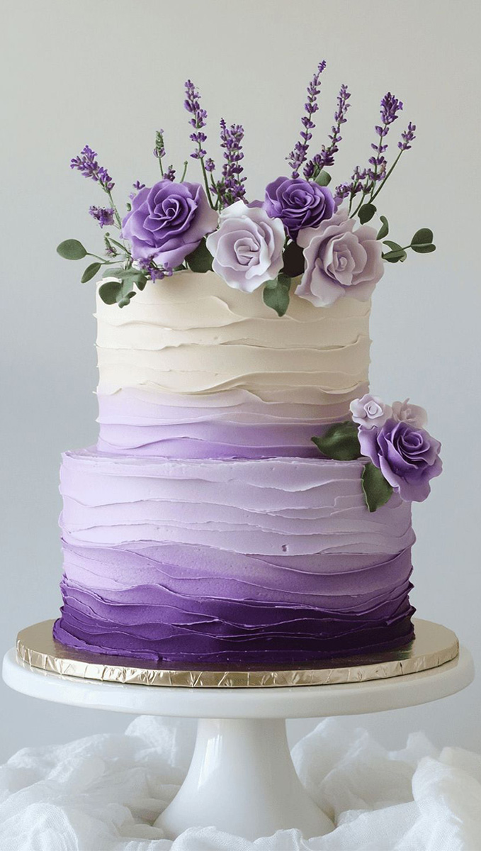 Purple Wave Design Cake 1 Purple Wave Design Cake