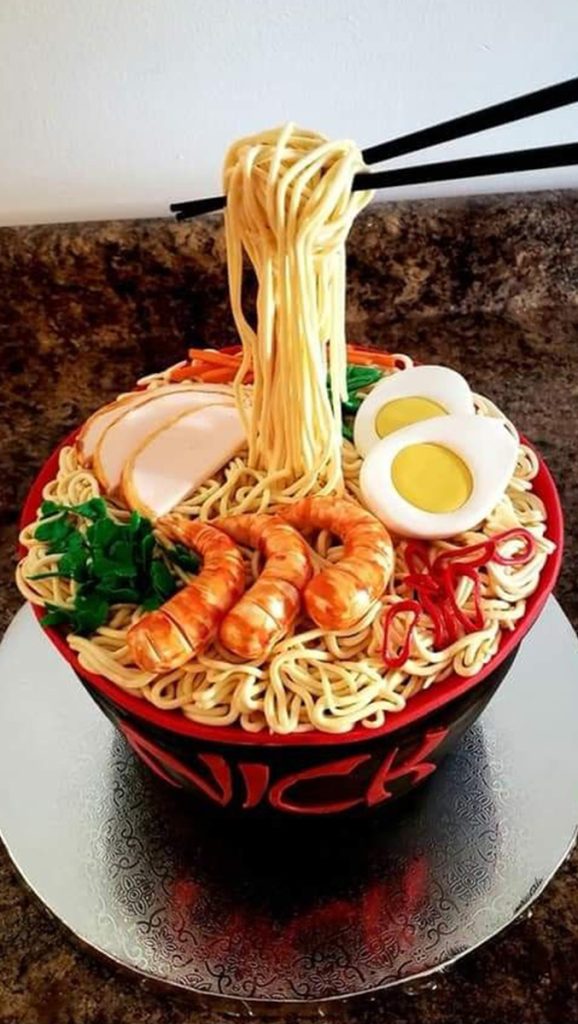 Ramen Noodles Anti Gravity Cake