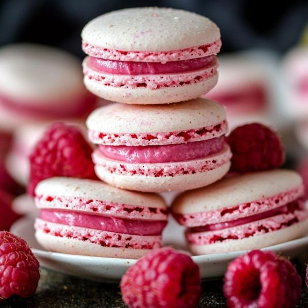 Raspberry Italian Macrons