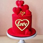 Red Heart Valentines Day Cake