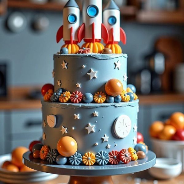 Rocket Themed Cake