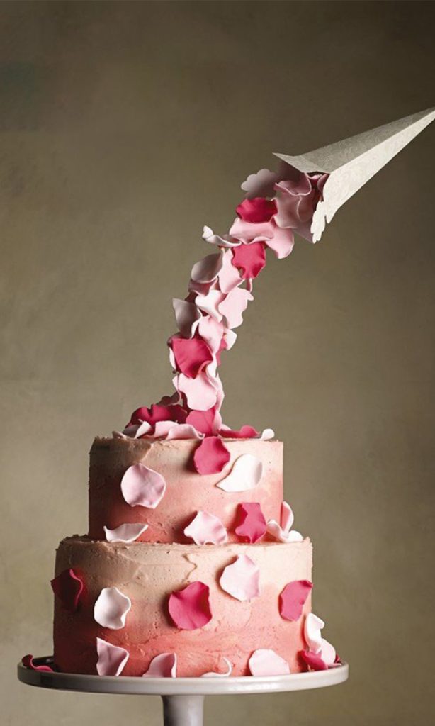 Rose Petals Spill Anti Gravity Cake