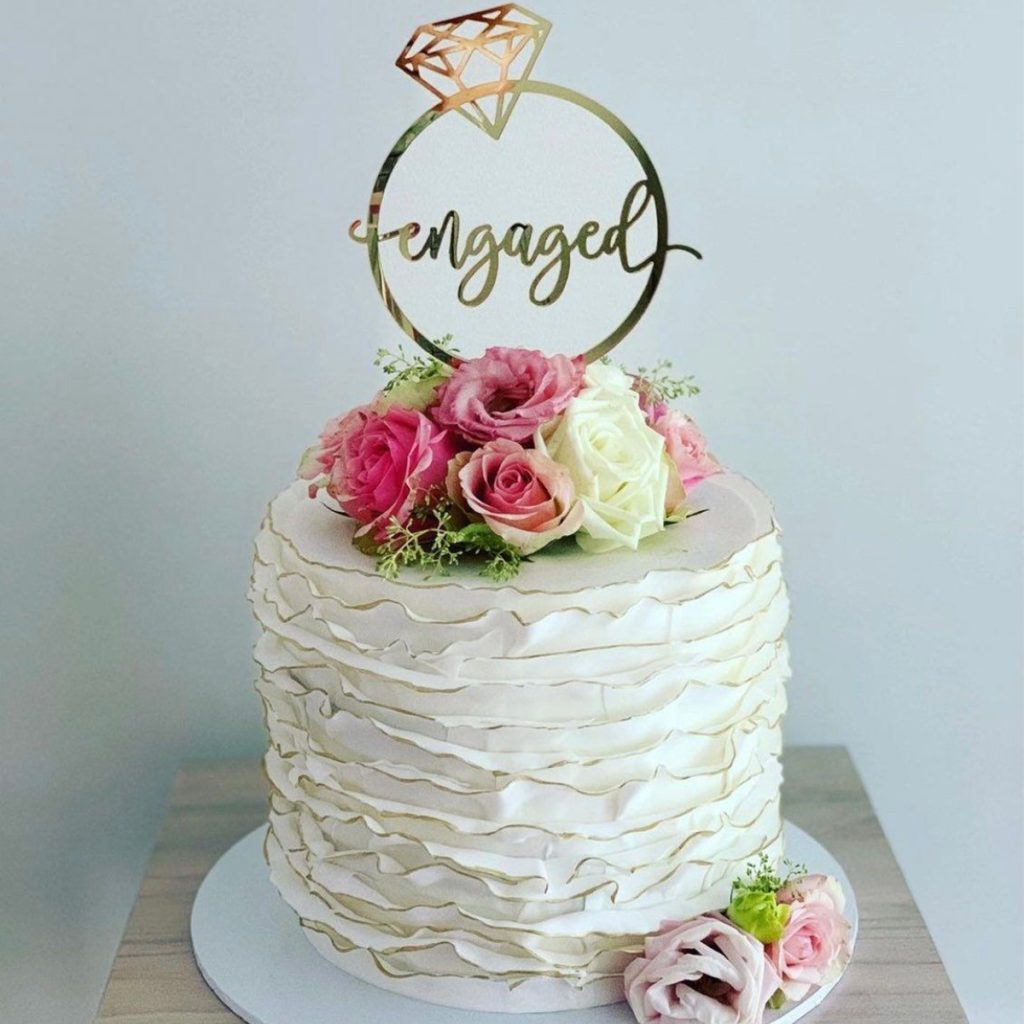 Ruffled Designed Engagement Cake