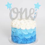 Swirl Design 1st Birthday Cake