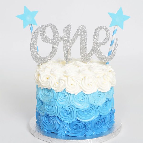 Swirl Design 1st Birthday Cake