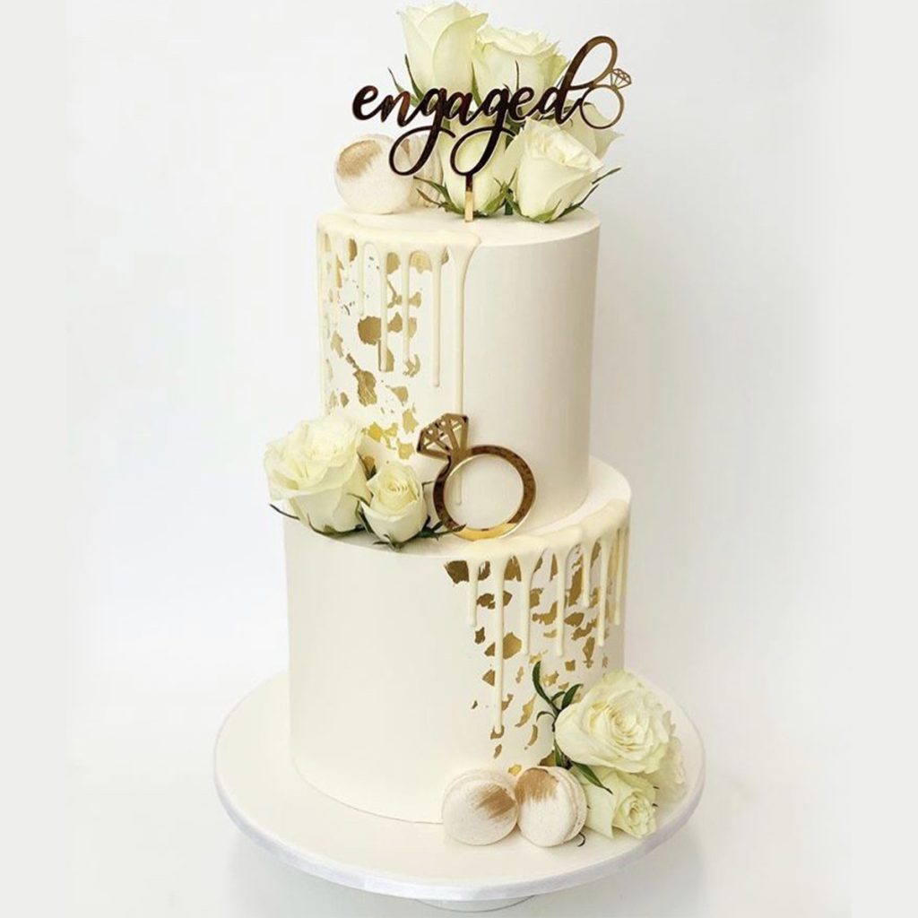 Tall 2 Tired White Rose Cake
