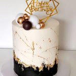 Tall Gold Splash Birthday Cake