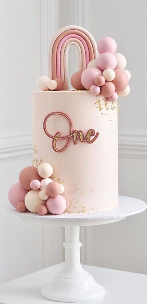 Tall Pink Themed Cake