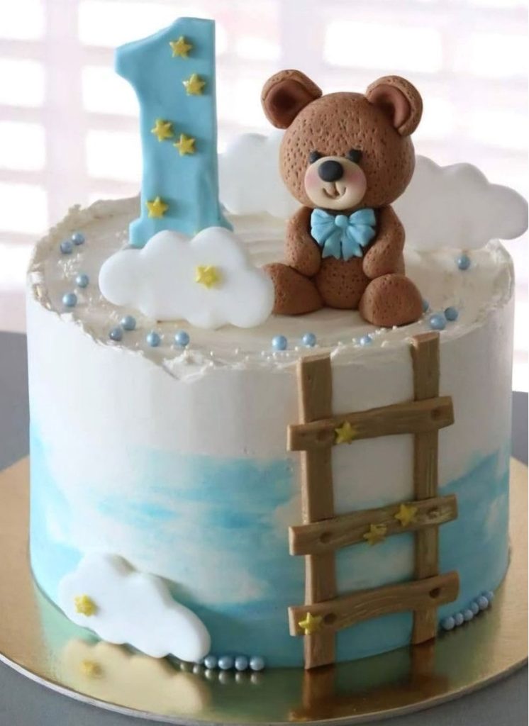 Teddy Bear Cake with Ladder