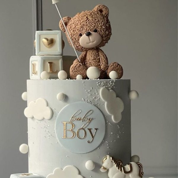 Teddy in Sky Theme Cake