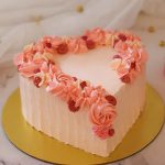 Tiny Heart Shaped Floral Cake