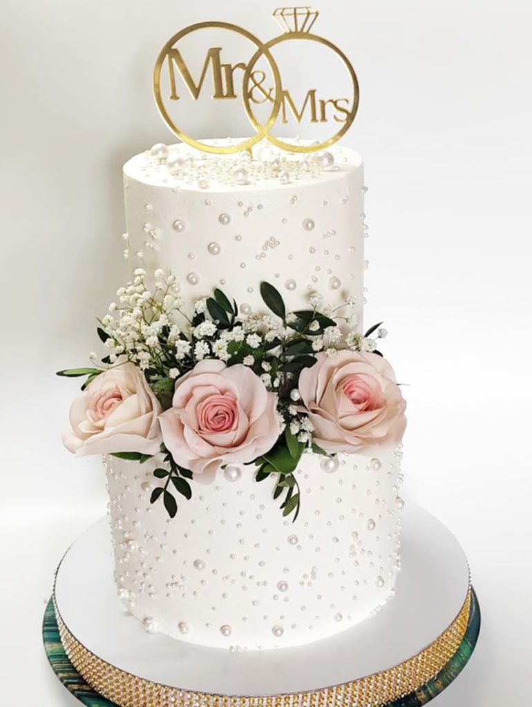 Two Tier Designer Wedding Cake