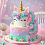 Unicorn Themed Kids Cake