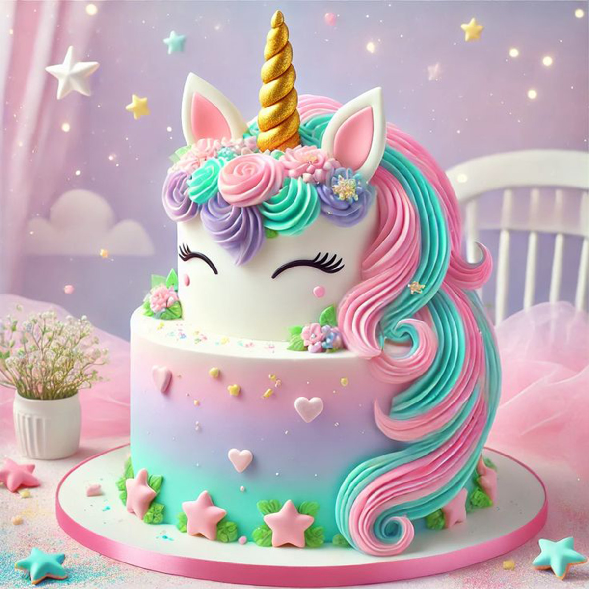 Unicorn Themed Kids Cake 1 Unicorn Themed Kids Cake