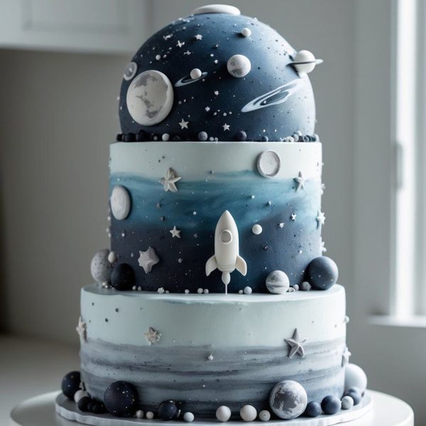 Universe Themed Three Tiered Cake