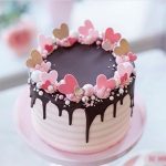 Valentines Day Mini Hearts Choco Drip Cake