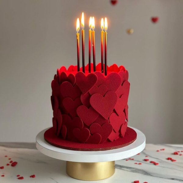 Valentines Day Red Hearts Designer Cake
