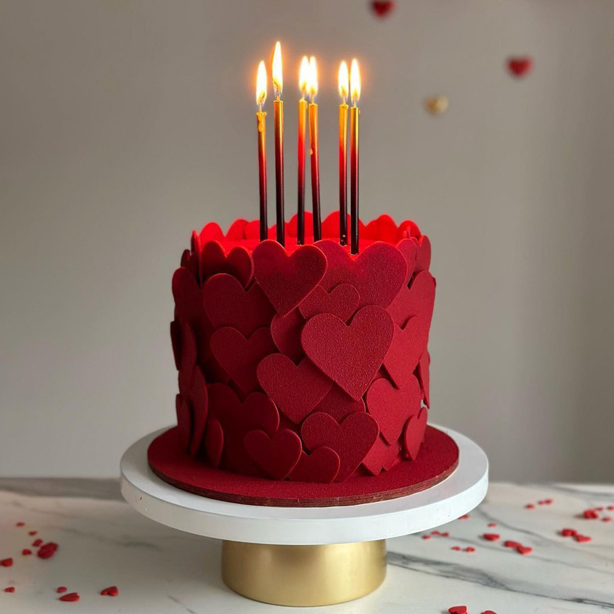 Valentines Day Red Hearts Designer Cake