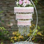 White Crystal Pink Hanging Cake