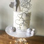 White Themed Anniversary Cake