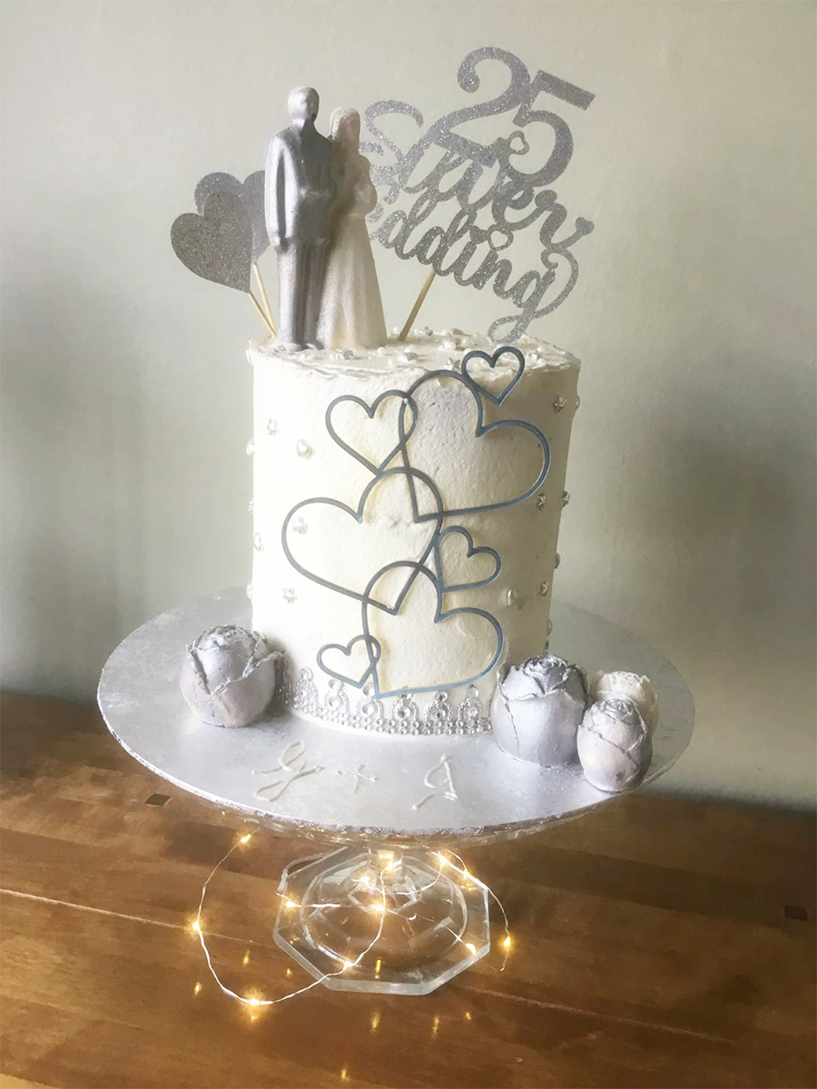 White Themed Anniversary Cake 1 White Themed Anniversary Cake