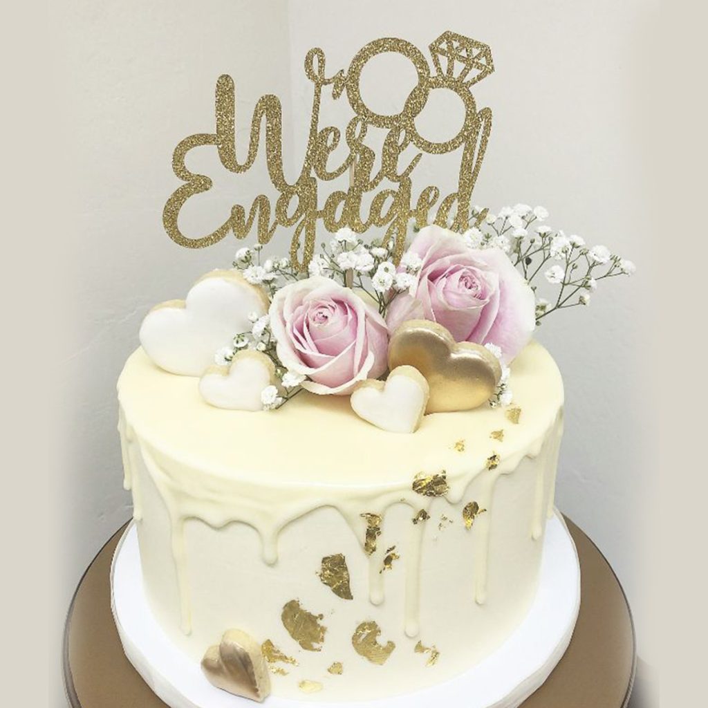 White Truffle Engagement Cake