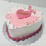 White and Pink Heart Cake