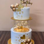 Fillable Floating Birthday Cake Decorated Wit Faux Balls