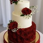 Wedding Cake With Roses Base